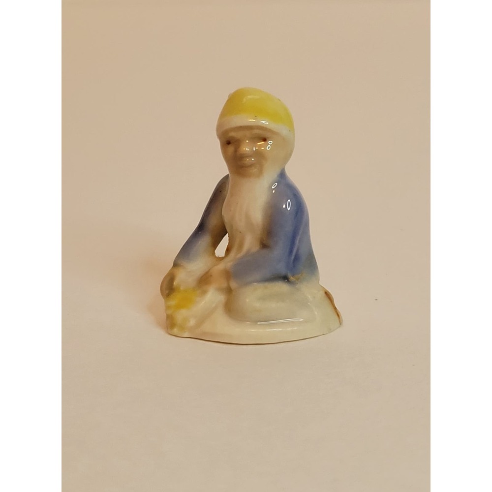 Antique 1.25" GNOME Leprechaun Elf Dollhouse Porcelain Figurine